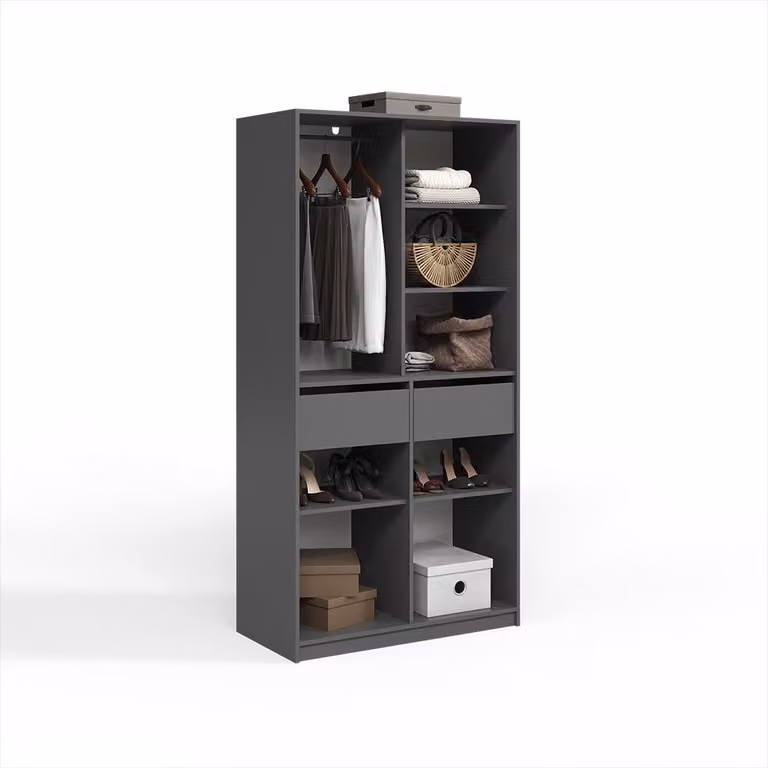 Armadio Livinity Trento Antracite con 2 cassetti, Model 58969