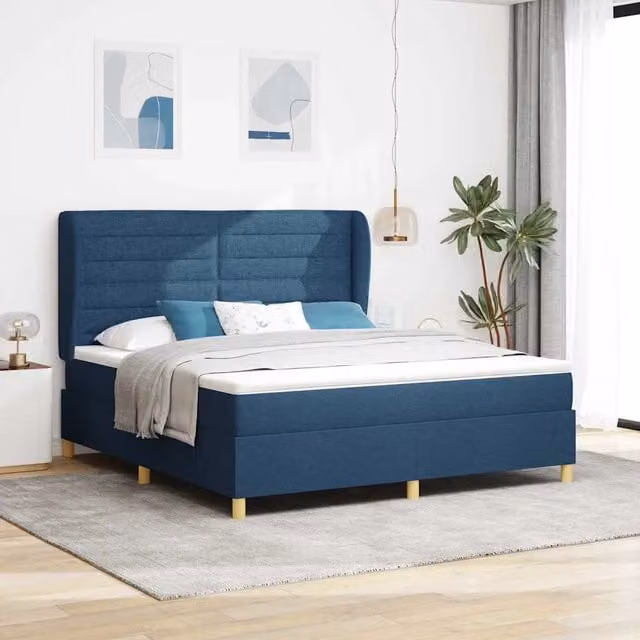 Letto ibrido con materasso blu vidaXL in tessuto e legno L/P/H: 200 x 180 x 280 cm – 1
