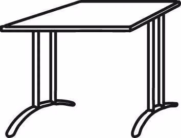 HAMMERBACHER BS08 Schreibtisch nussbaum quadratisch