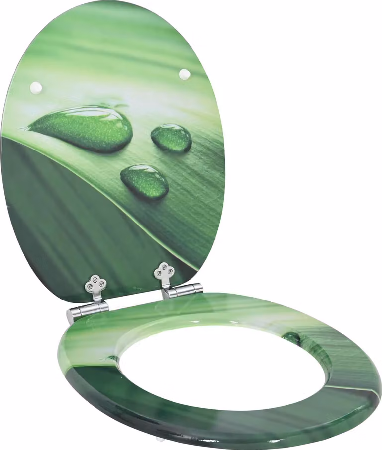 Sedile per toilette con chiusura morbida Goccia verde