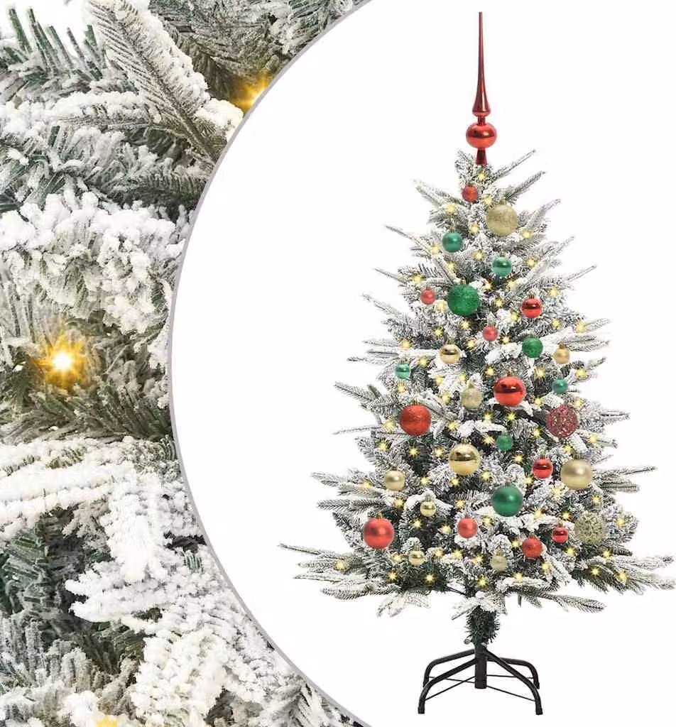 Albero di Natale artificiale preilluminato con pallina verde