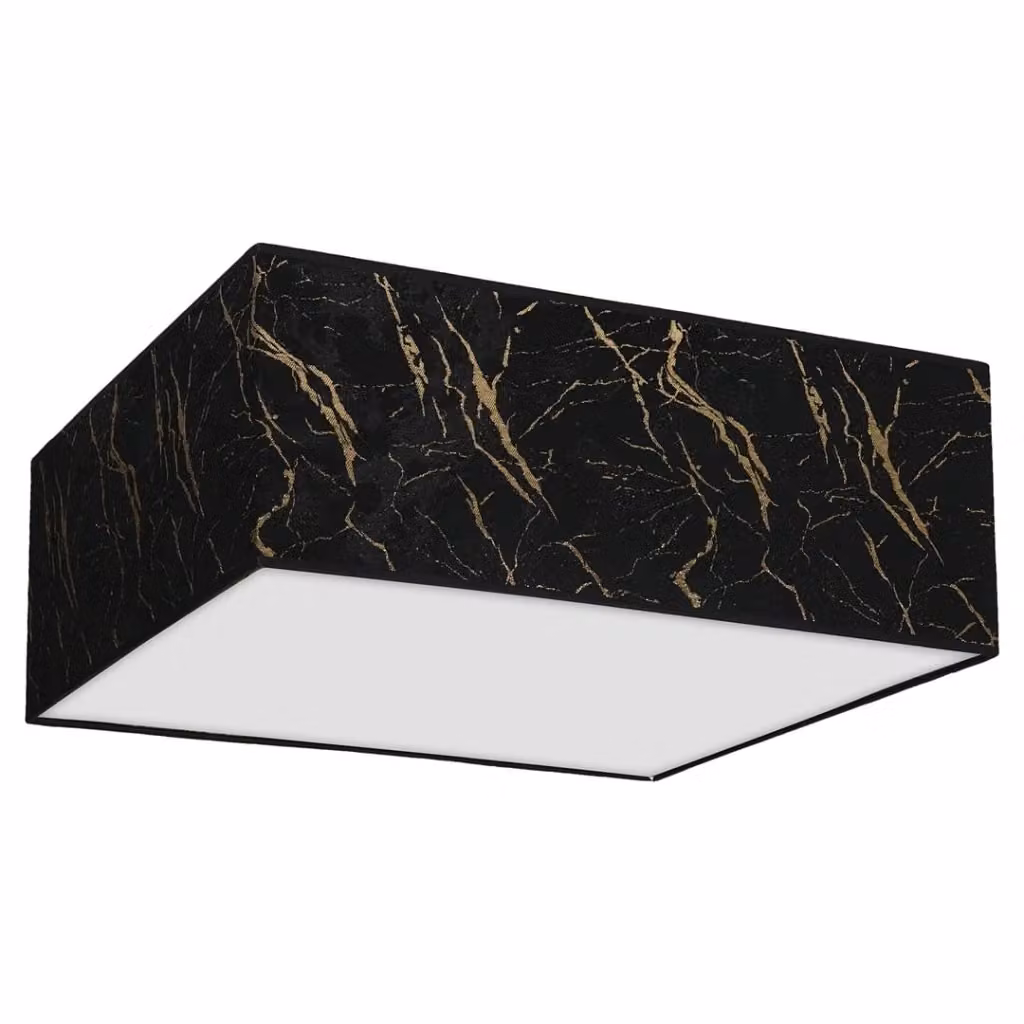 Plafoniera quadrata Milagro Senso MLP7293 nera con tessuto e metallo, dimmabile, L: 50 cm – 2