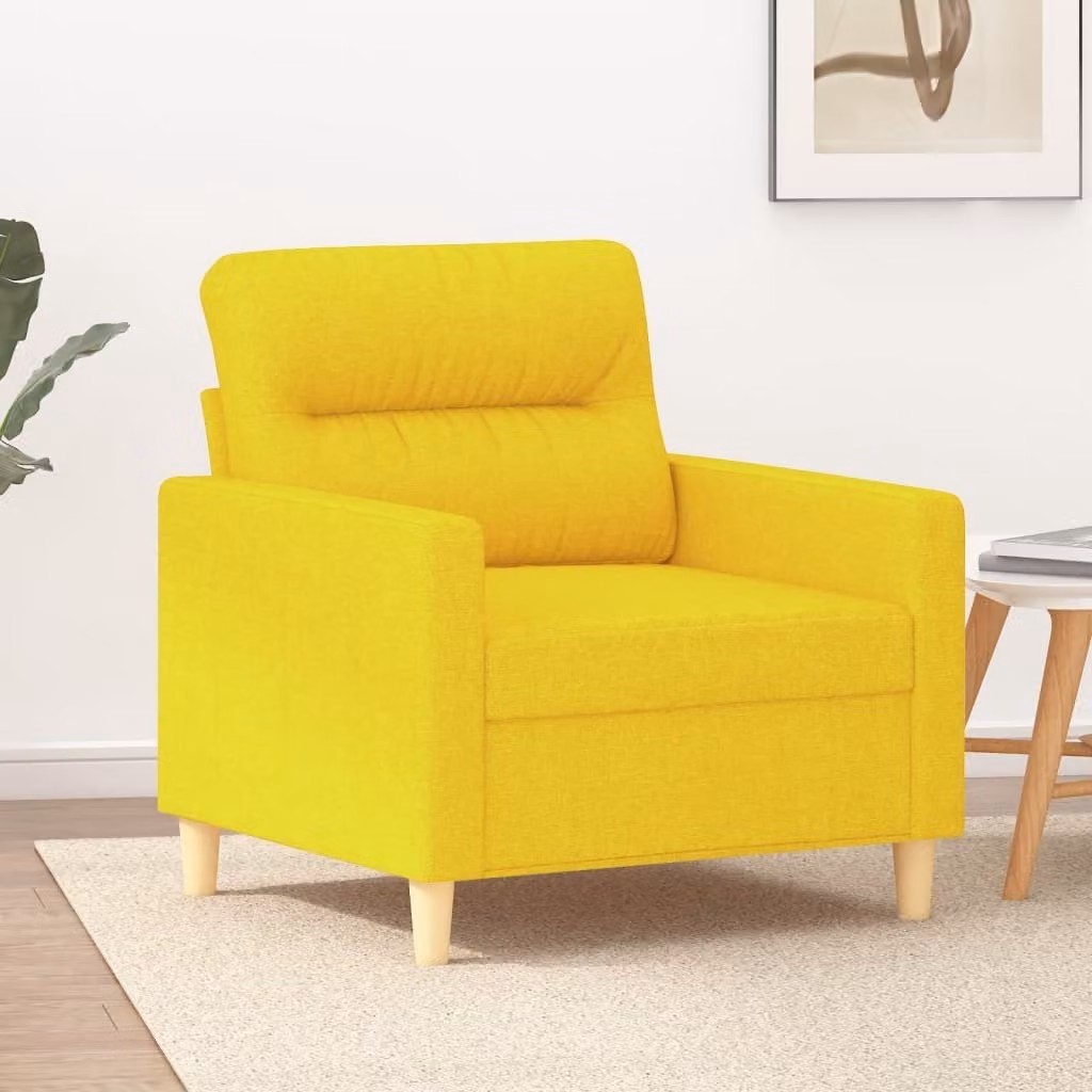 Maison Exclusive - Poltrona giallo chiaro, 60 cm, rivestita in tessuto
