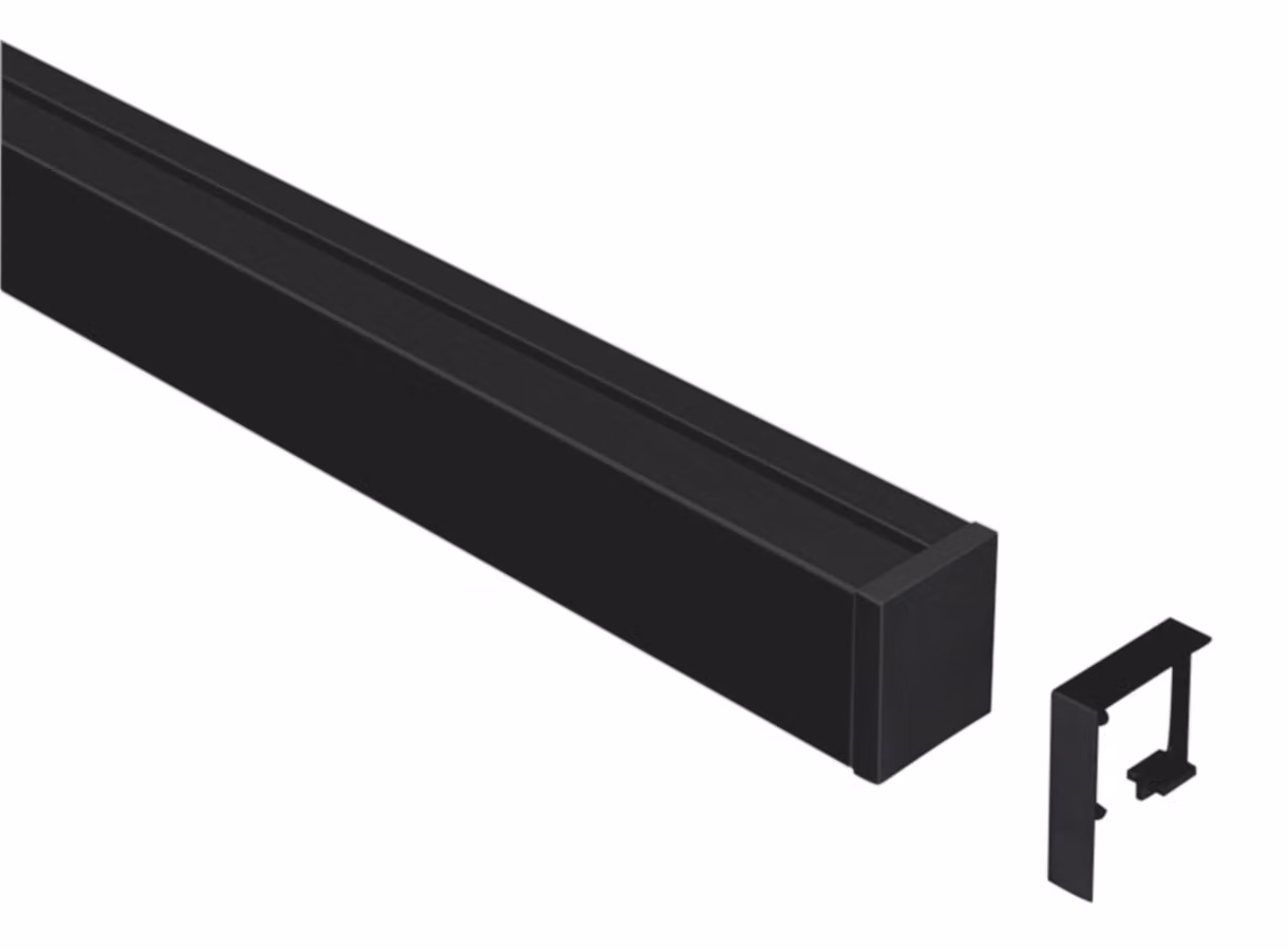 Set di profili a L Linero MosaiQ, lunghezza 1200 mm, colore nero opaco / Profilo in alluminio per corrimano / Sistema di corrimano / Kesseböhmer