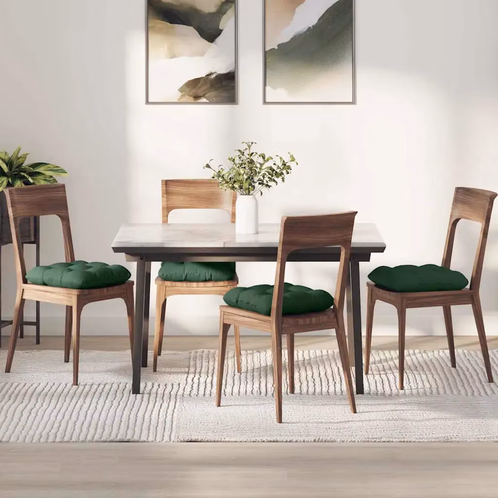 Set di 4 cuscini per seduta vidaXL in tessuto a coste verde scuro, L 45 x P 45 x H 45 cm