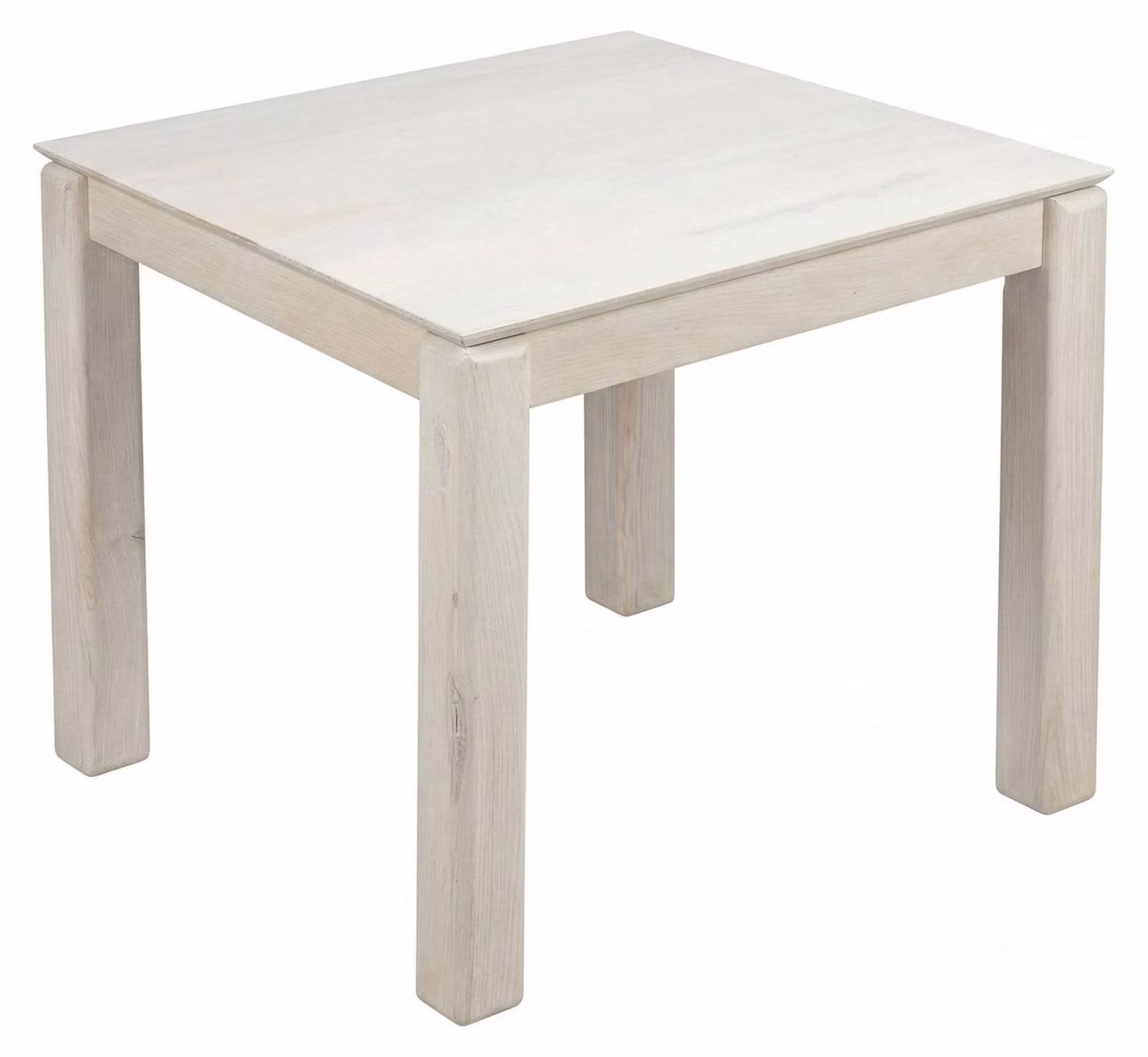 WOHNLING Tavolo da pranzo in legno massello di mango 80x80 cm, effetto sbiancato, tavolo da pranzo quadrato, tavolo da cucina per 4 persone, tavolo in legno, tavolo da pranzo, realizzato a mano