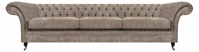Hellgraue Chesterfield Sitzcouch Polstermöbel Designer Dreisitzer Sofa