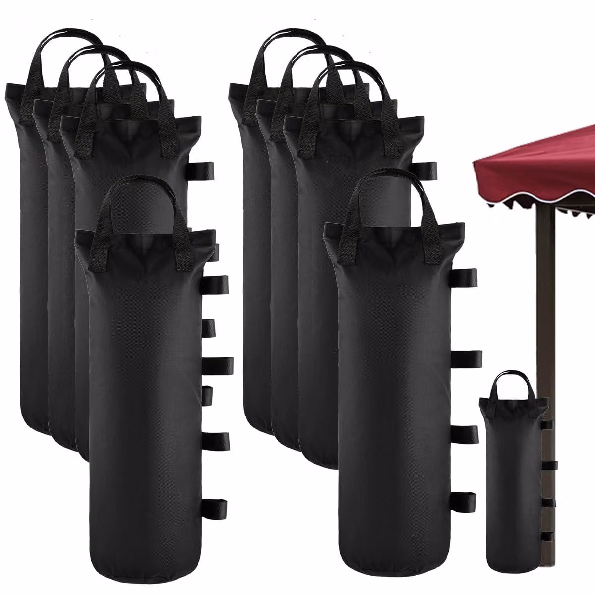 Set di sacchetti zavorra, 8 pezzi, con pesi ricaricabili realizzati in tessuto Oxford 600D, adatti per tende e ombrelloni
