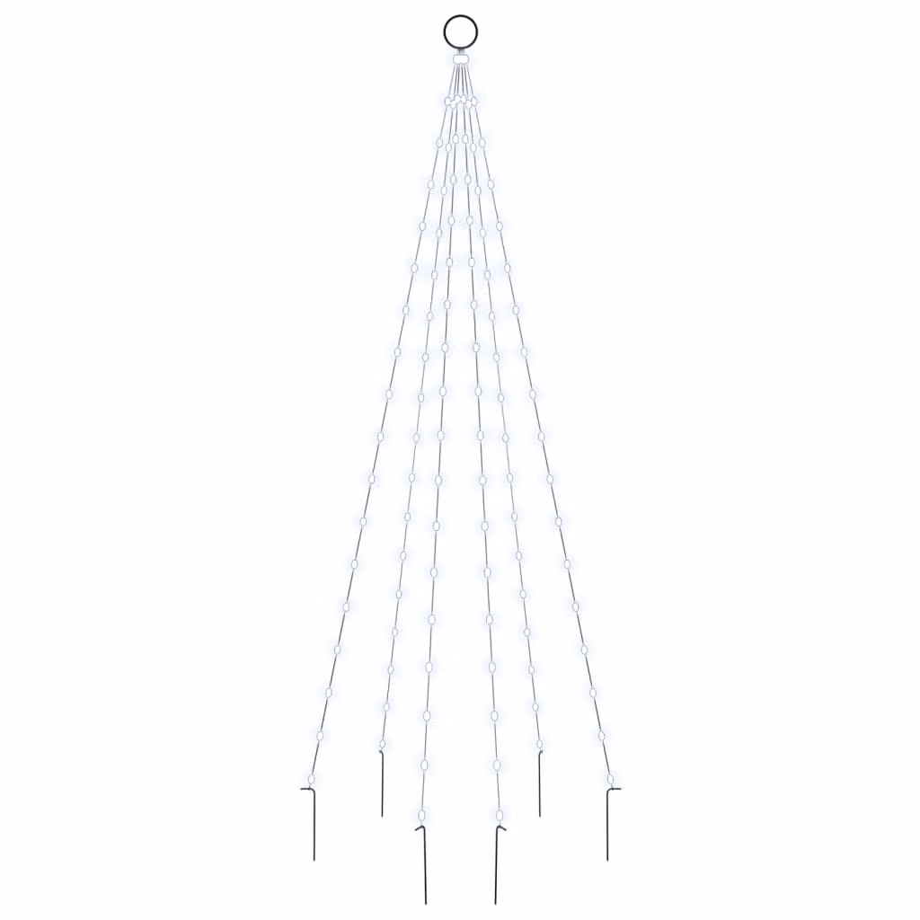 Albero di Natale Pennone Bianco Freddo 108 LED 180 cm