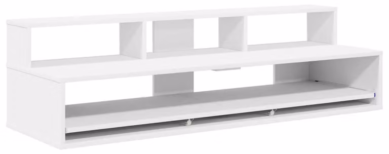Scrivania da studio, colore bianco, dimensioni 110 x 42,5 x 36 cm, realizzata in materiale composito di legno