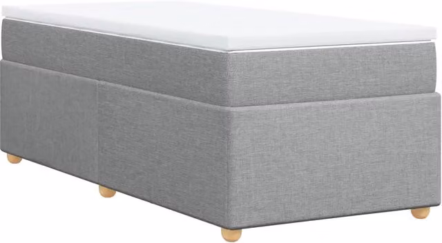 Letto singolo | Letto per adulti | Giroletto a Molle con Materasso Grigio Chiaro 90x190 cm Tessuto