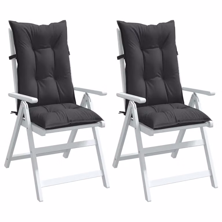 Set di 2 cuscini per schienale di sedia alta vidaXL, colore antracite mélange, in tessuto resistente ai raggi UV, L: 120 cm, P: 50 cm, H: 7 cm