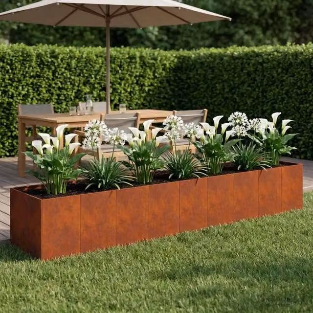 Vaso da giardino Ruggine 360 x 80 x 60 cm Acciaio Corten 3422169