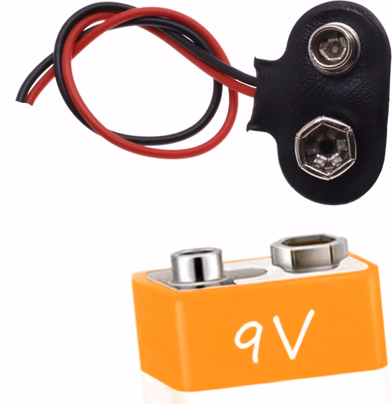Rosfix Adattatore per Batteria – Collegamento Batteria da 9 V | Cavo da 15 cm | Progetti Fai da Te, Elettronica, Esperimenti | Adattatore per Batteria