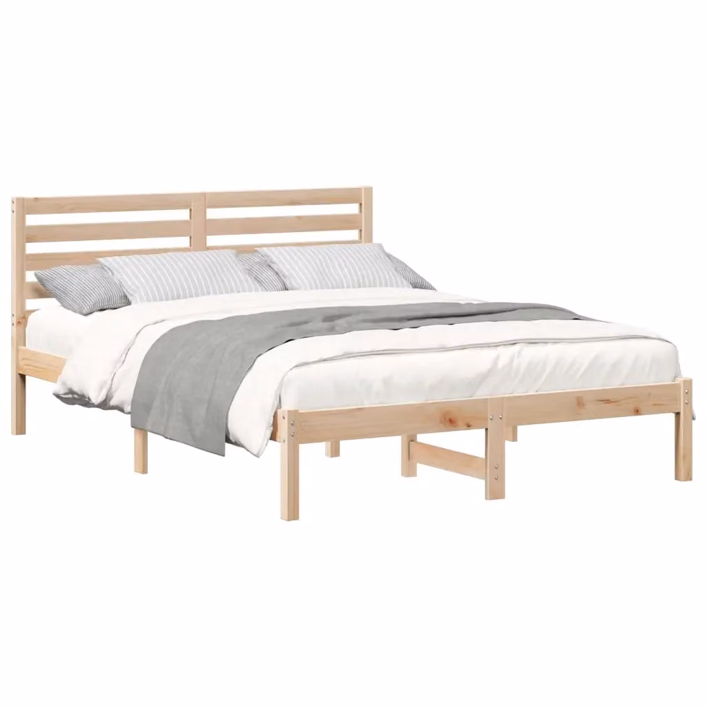 Struttura letto con giroletto in pino massello marrone L: 140 cm, P: 190 cm – 2