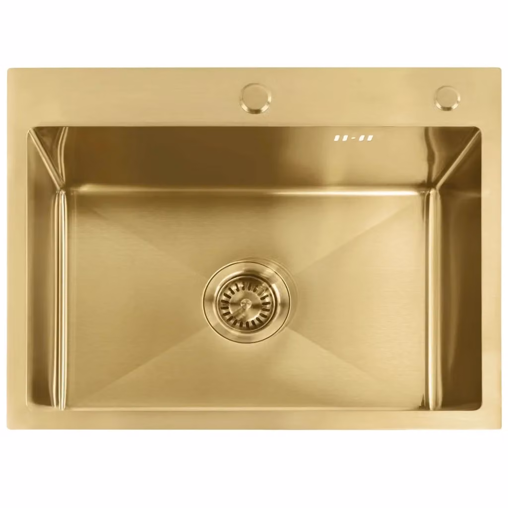Lavello da cucina in acciaio Rea colore Gold Brush senza rubinetto – 2