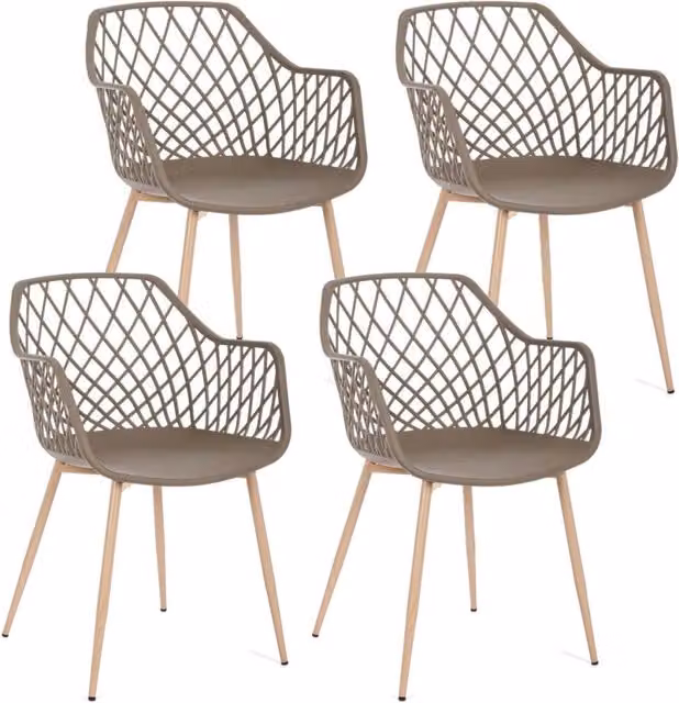 Set 4 Sedie 58x54x85,5 cm in Plastica Tortora