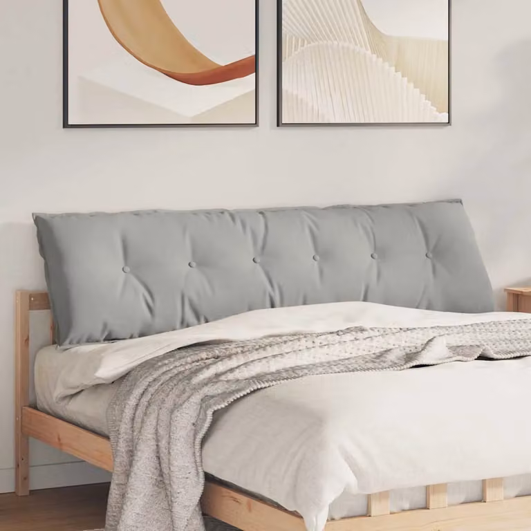 vidaXL Cuscino per Schiena Grigio con Rivestimento Rimovibile L: 180 cm, P: 50 cm