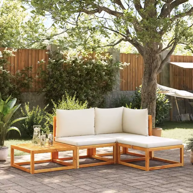 Set di divani da giardino 4 pz con cuscini in legno di acacia 3278916