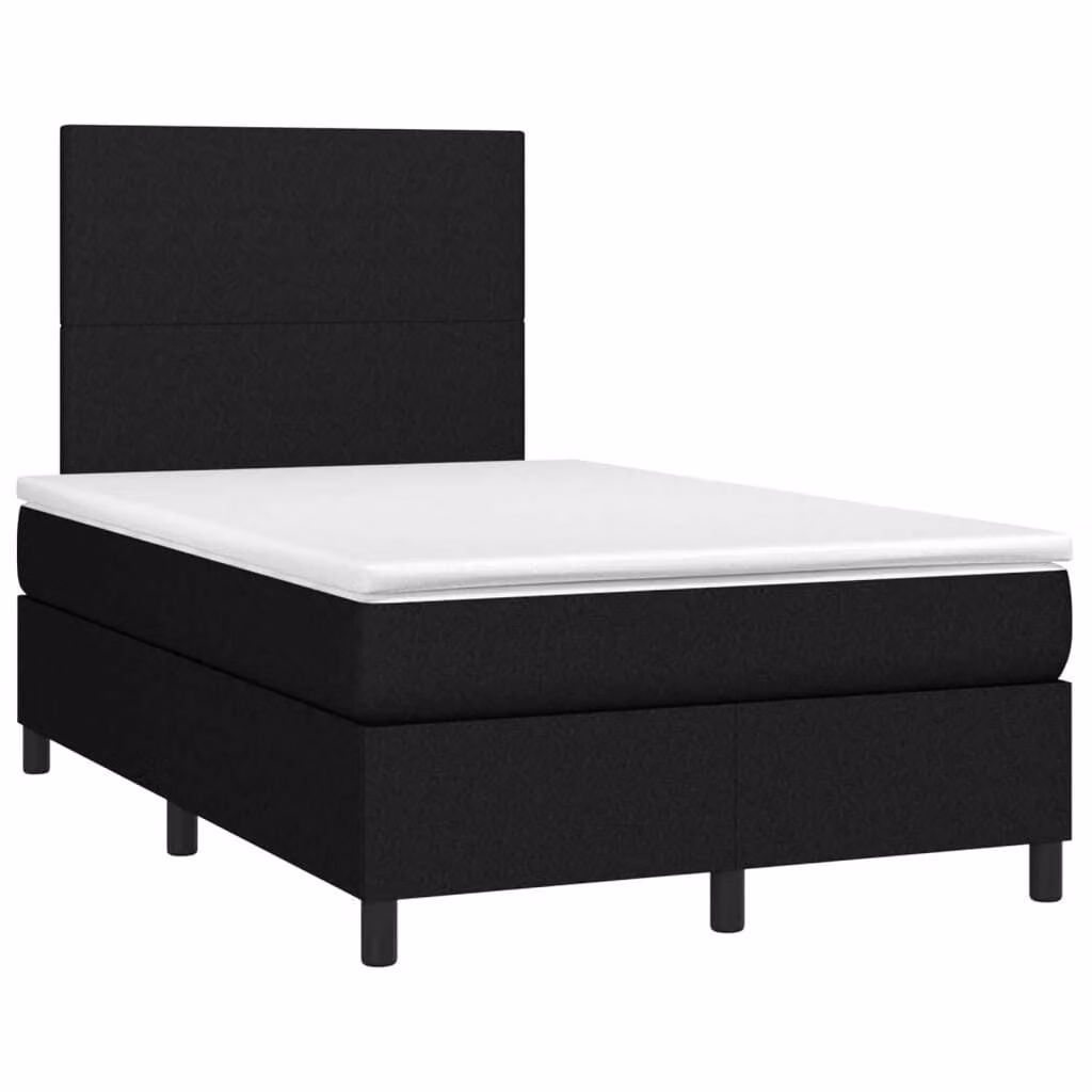 Maison Exclusive - Letto a Molle con Materasso e LED Nero 120x190 cm in Tessuto