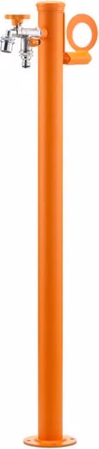 Fontana da Giardino con Doppio Rubinetto Belfer 42/SRR Arancione in Acciaio e Alluminio
