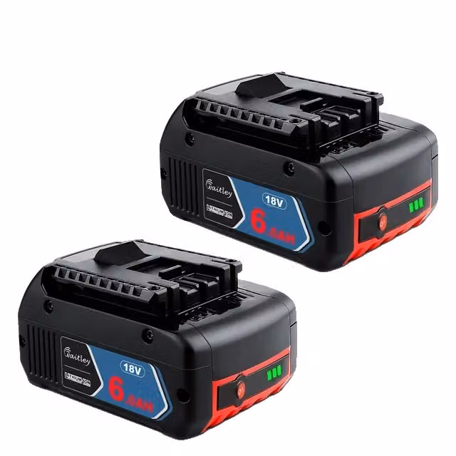 Batteria Bosch da 18 V, ricaricabile, professionale, agli ioni di litio da 6 Ah, sostitutiva della Bat609, 2 batterie da 6 Ah