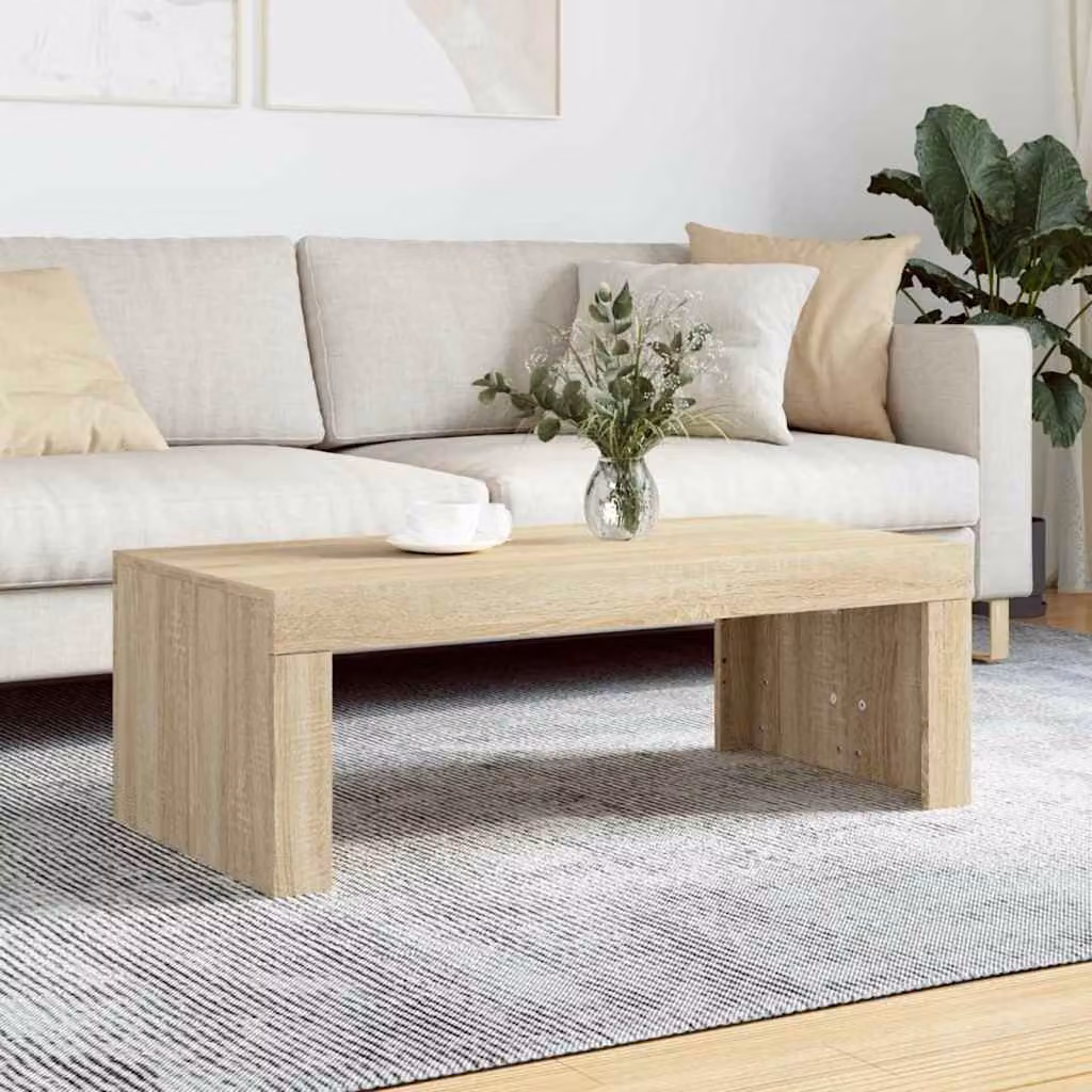 vidaXL Tavolino da Salotto Moderno in Legno Rovere, L 102 x P 50 x H 36 cm