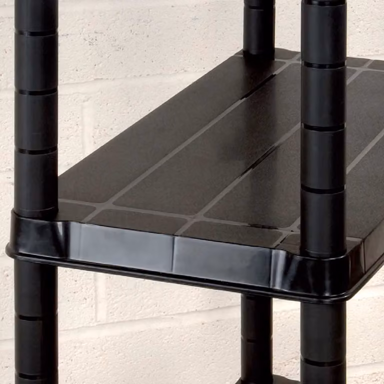 vidaXL Scaffale a 4 Ripiani Nero 183x30,5x130 cm in Plastica