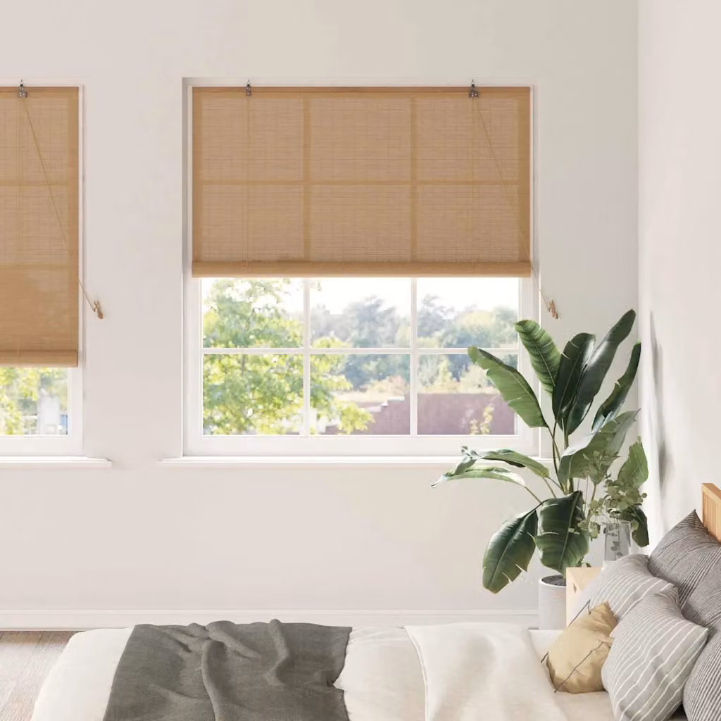 Tenda a rullo vidaXL in bambù marrone semi-trasparente, L 140 cm x H 220 cm
