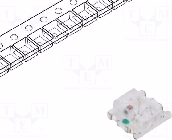 2 LED, tensione 2,1÷2,6V, flusso luminoso 2,8÷10 mcd, colore rosso, angolo di emissione 130°, tecnologia SMD 0805, dimensioni 2x1,25x0,4 mm, corrente 20 mA, codice prodotto S-C177, tipo di componente: diodi LED