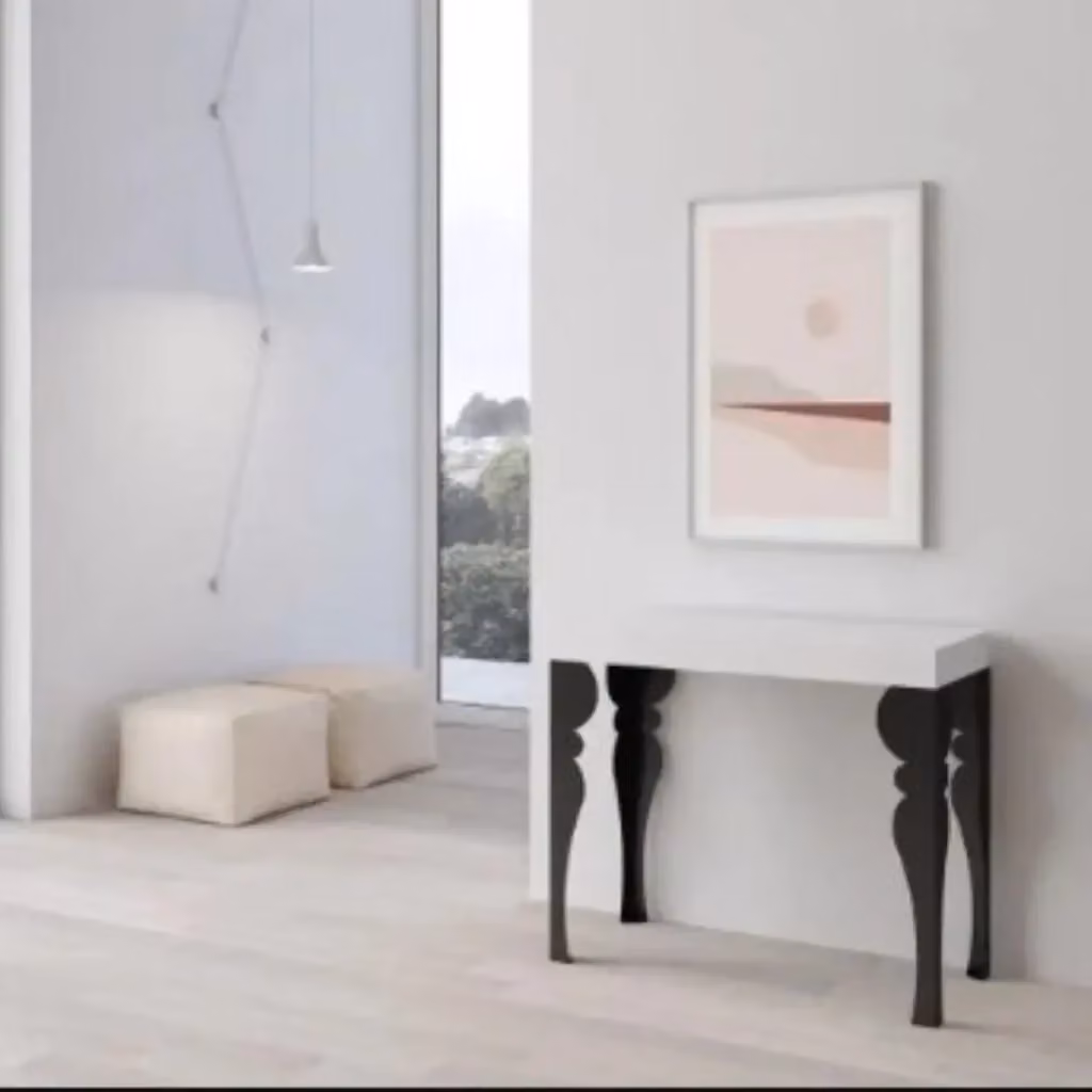 Consolle allungabile Paxon Premium bianco frassino con gambe antracite L/P/H: 90 x 40 x 77 cm / 300 x 40 x 77 cm – 2