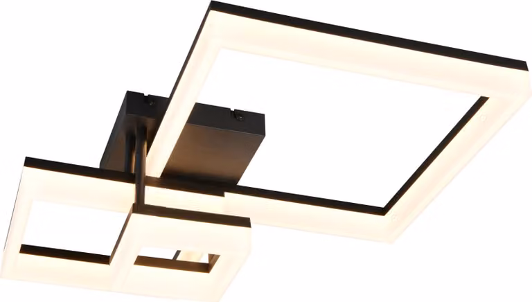 LED, plafoniera, nero, SMD, 32 W, bianco caldo, L 65 cm