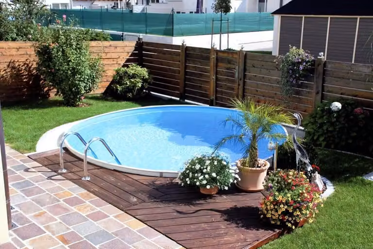 Piscina rotonda IBIZA STARTER SET 600 x 120 cm | Rivestimento interno 0,8 mm blu | Maniglione BASIC blu