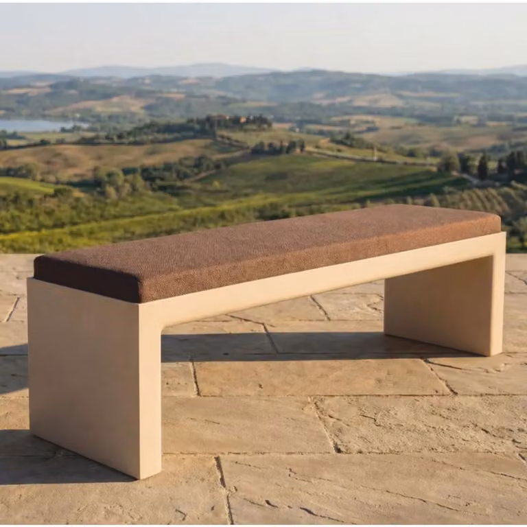 Casa Padrino Panchina da giardino Marrone / Beige opaco 180 cm - Panchina da giardino per esterni