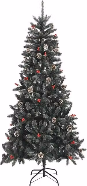 Albero di Natale Artificiale con Base Verde 240 cm PVC 345182