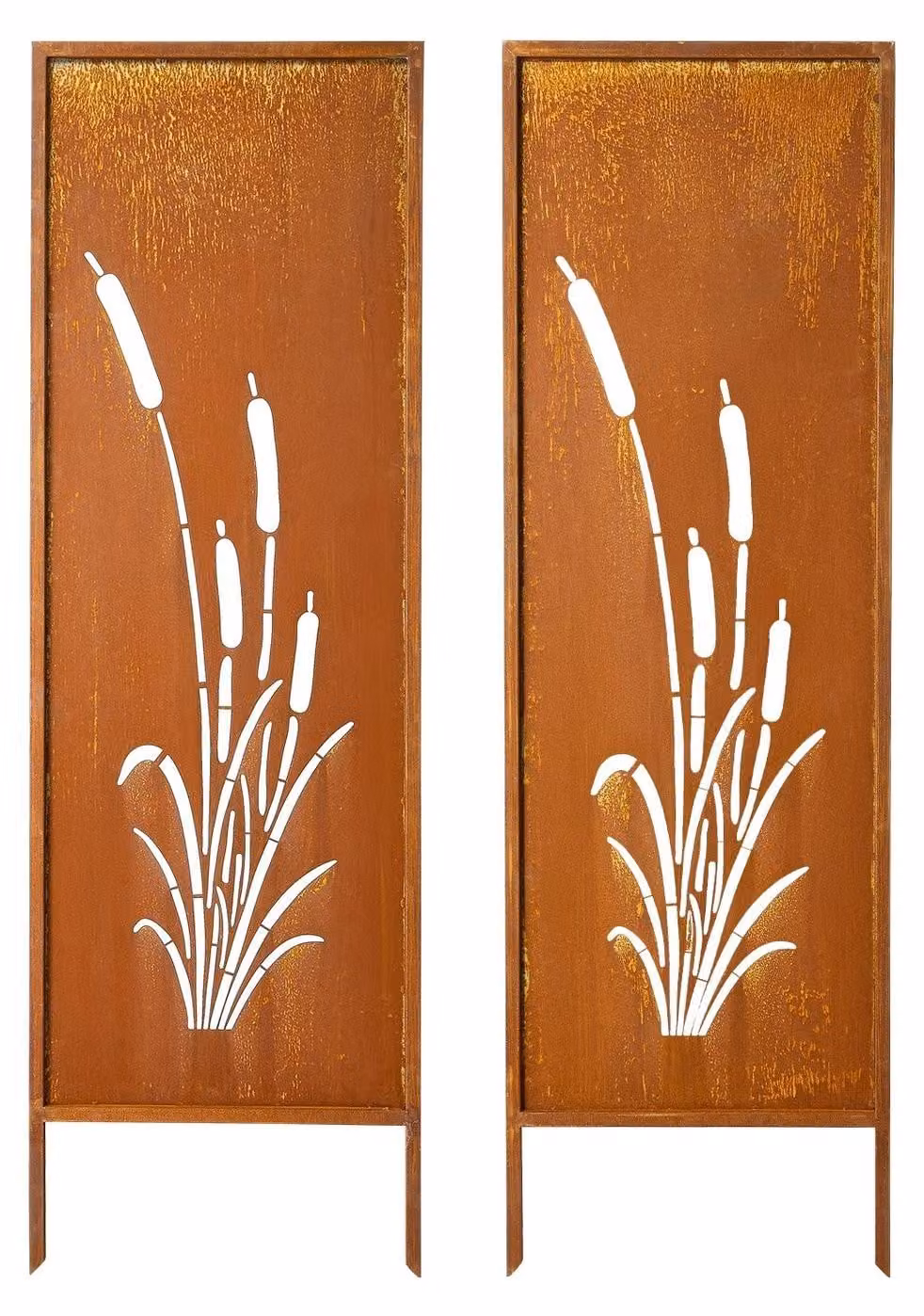 Schermo parasole in metallo, 50 x 160 cm. Recinzione moderna autoportante per la privacy, pannello divisorio da giardino con picchetti di fissaggio allungati e piastra Acciaio al carbonio, divisorio autoportante da esterno per giardino e interni