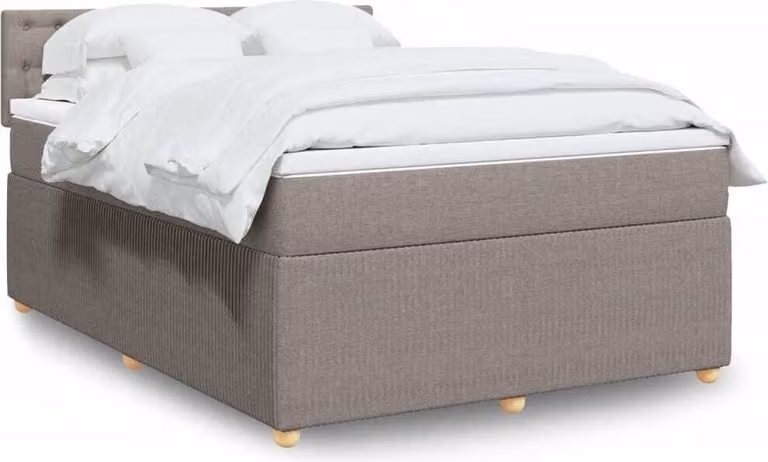 Maison Exclusive - Letto boxspring con materasso Taupe 140x200 cm Tessuto