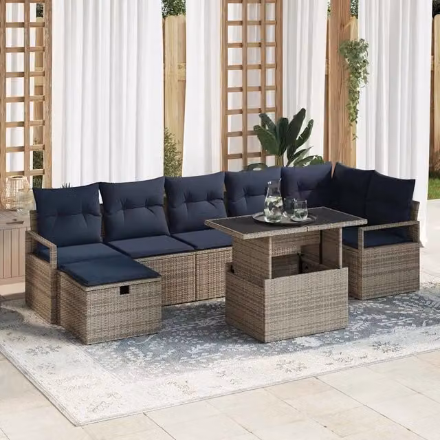 Set Divano da Giardino 8 pz polyrattan 3359812