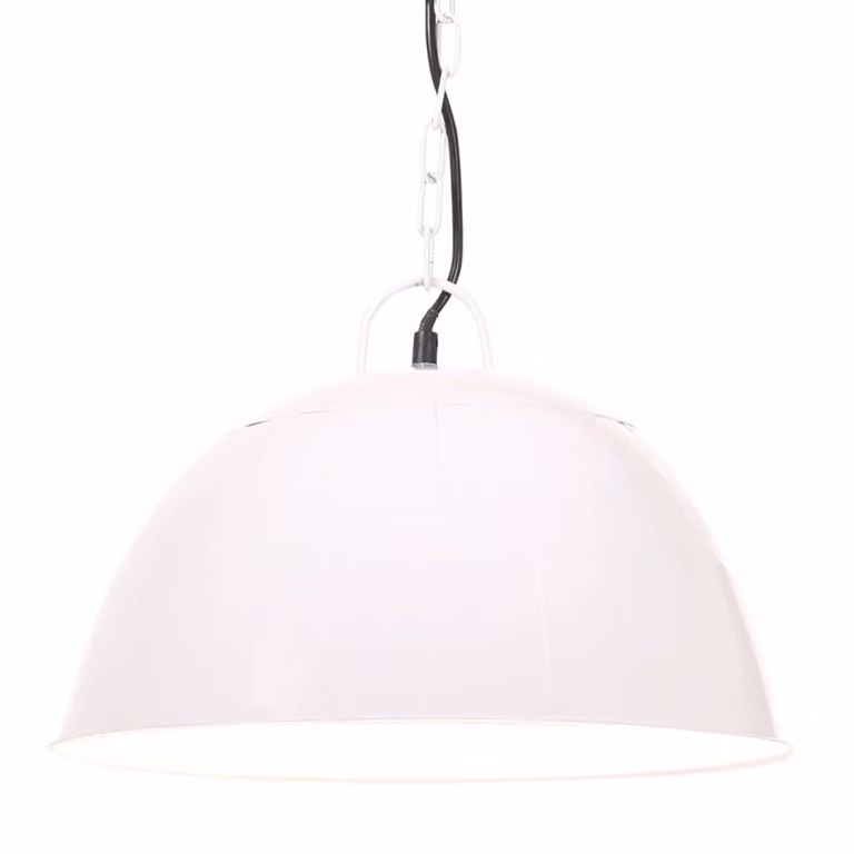 vidaXL Lampada a sospensione in stile industriale vintage 25 W bianco rotondo 41 cm E27