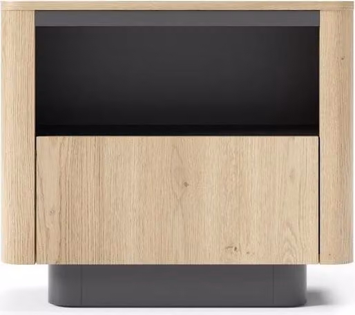 Comodino FOLEY - rovere cremona / nero