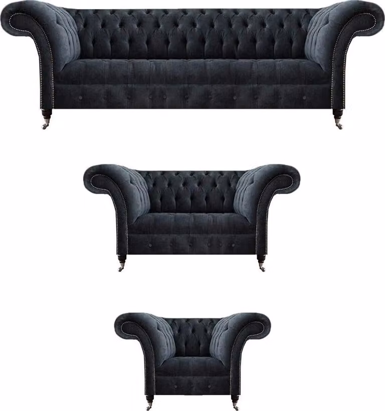 Polstermöbel Luxuriöse Design Sofas Komplett 3tlg Wohnzimmer Sofagarnitur