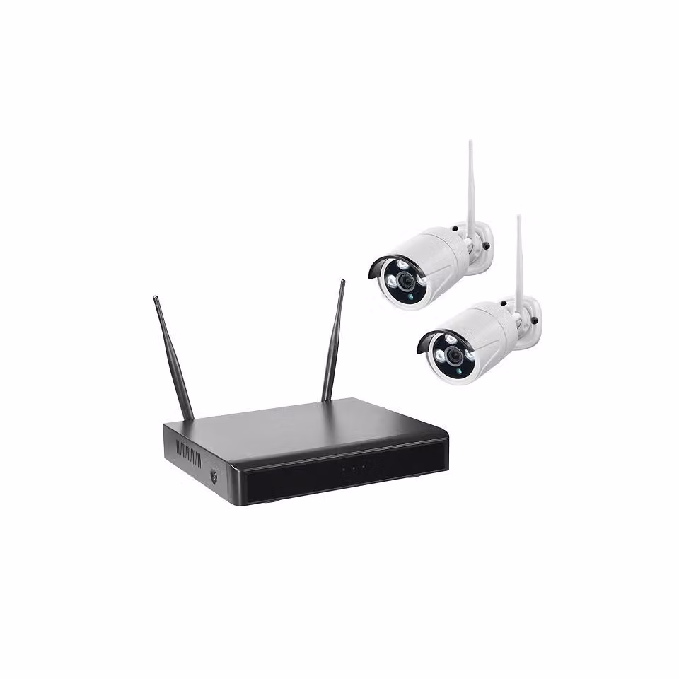 NVR WLAN con 2 telecamere wireless per esterni WR100B, disco rigido HDD da 4 TB WiFi