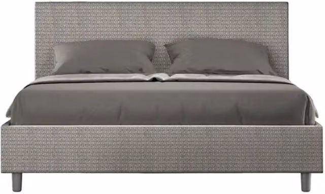Letto matrimoniale contenitore Adele Ityhome imbottito in tessuto grigio con doppia alzata L/P/H: 212 x 160 x 106 cm