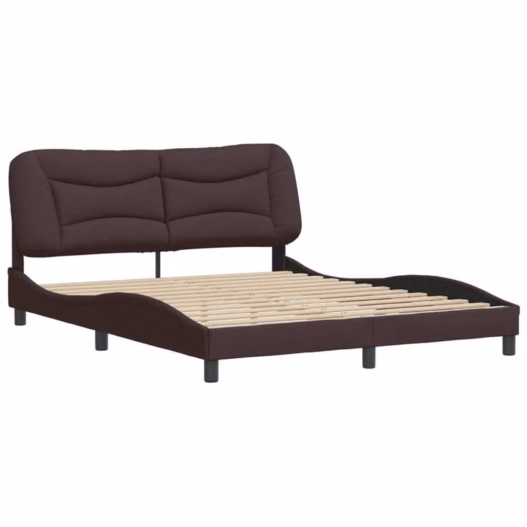 Struttura letto senza materasso "Hvar" in tessuto marrone scuro 160x200 cm