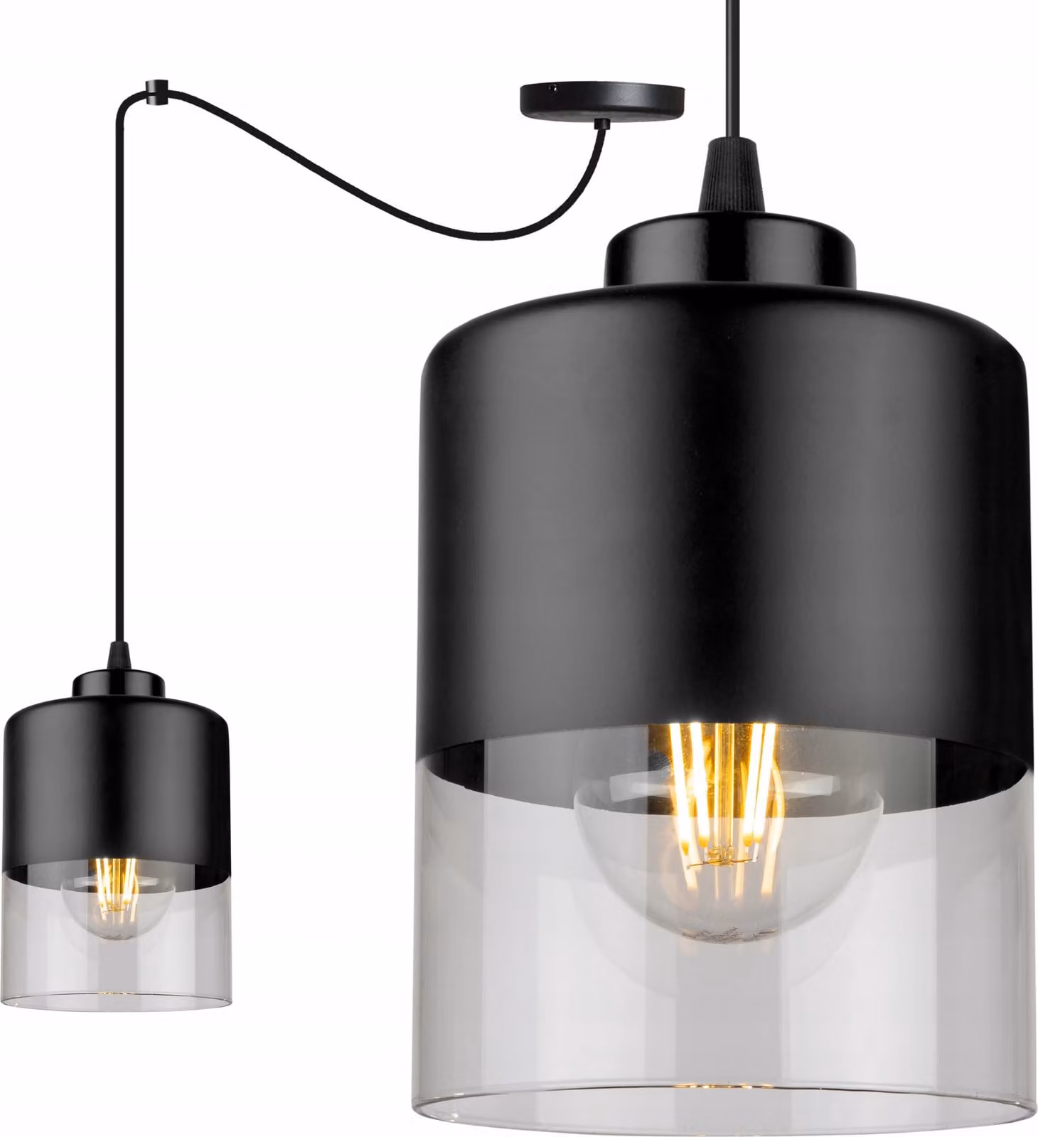 Lampada a sospensione Rome Spider - lampada a sospensione a forma di ragno - lampada da soffitto - lampada a ragno con 1 testa - lampada a sospensione in metallo e vetro - E27