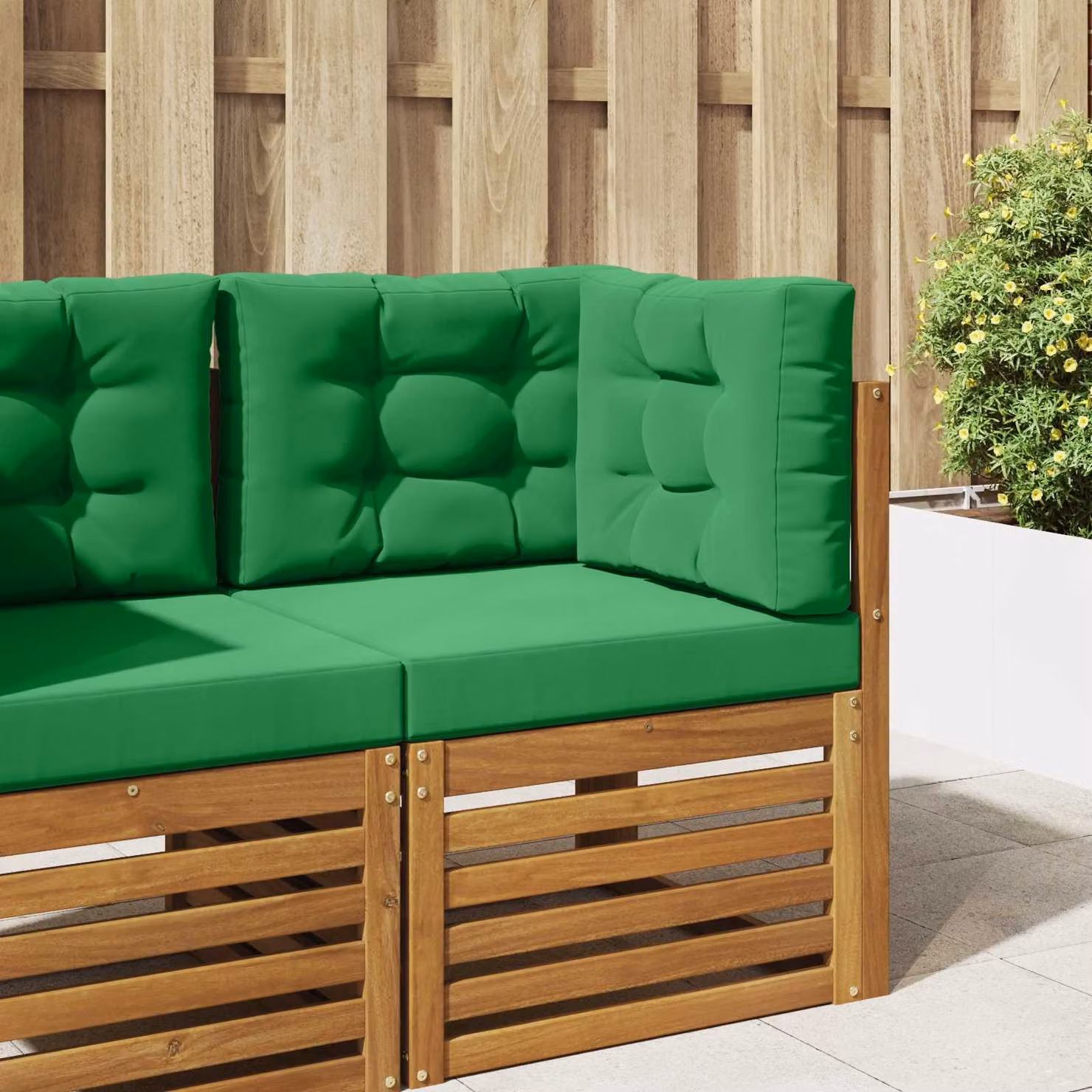 vidaXL Cuscino per divano da esterno quadrato in poliestere verde 60 x 60 cm