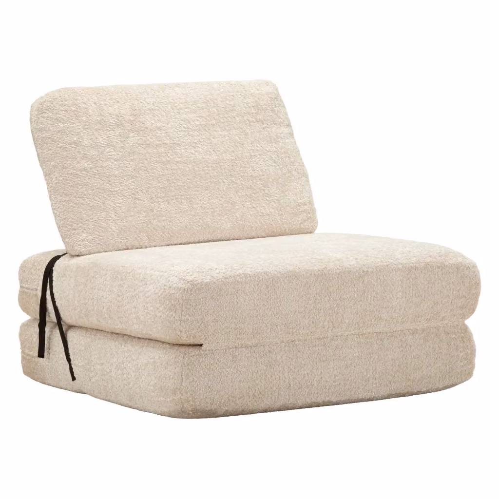 Poltroncina Reclinabile Abyane in Tessuto Bouclé Bianco L/P/H: 31 x 31 x 97 cm – 2