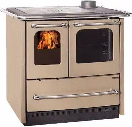 Cucina a Legna Nordica Sovrana Easy Evo 2.0 Colore Caramello Beige e Marrone