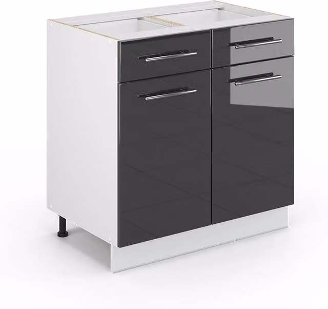 Cassettiera da bagno Fame-Line Antracite lucido 80 x 82 cm senza piano di lavoro Vicco