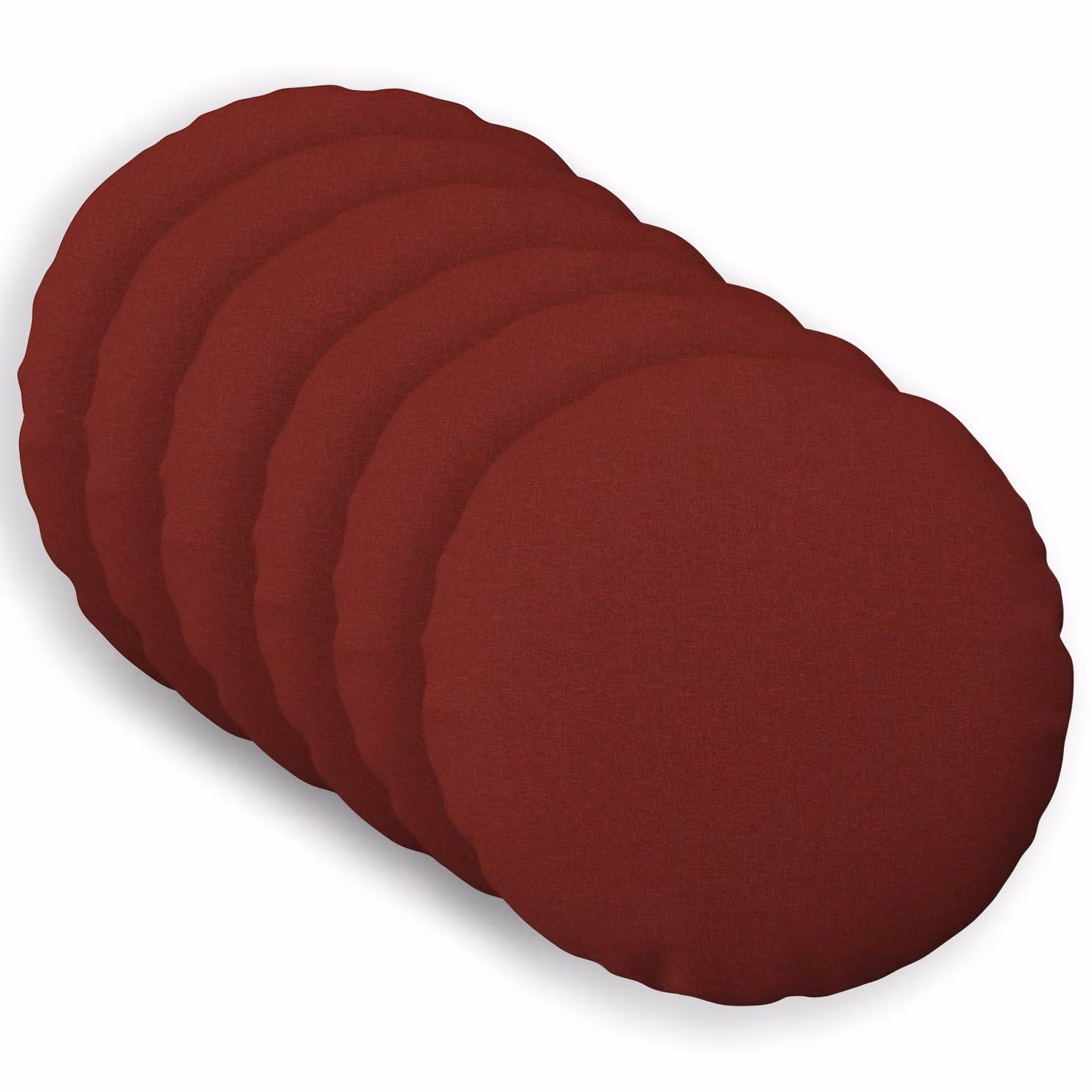 Set di 6 federe rotonde vidaXL HEERLEN in poliestere, colore rosso vino, Ø 50 cm